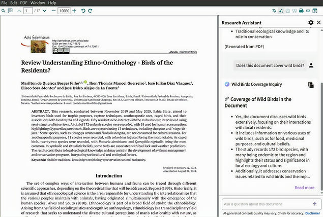 Preview of EndNote Research Assistant